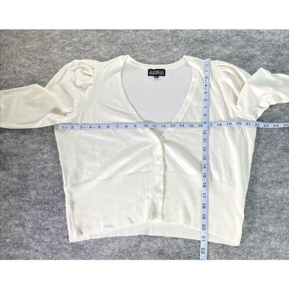 Danielle Bernstein White‎ Cropped Light Weight Cardigan Sz 1X NEW - Picture 7 of 10